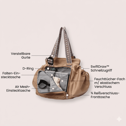 1. Damen Organizer Tasche mit 15 Fächern, wasserabweisende Handtasche von CORREN®. Ideal für den Alltag.