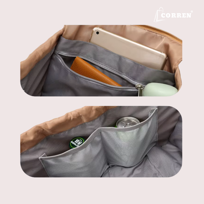Wasserdichte Damen Alltagstasche in Creme – CORREN® Organizer Modell
